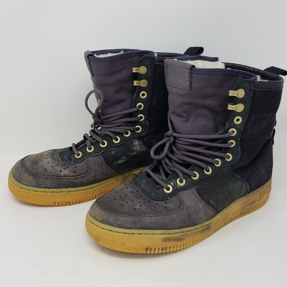 Nike SF AF1 Air Force One Sherpa Lined Boots Shoes Gray BV0130 001 size 9 PRM - Picture 2 of 11